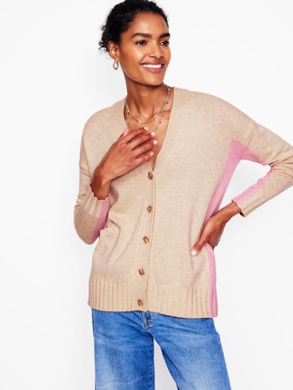 Boden Zia Longline V Neck Cardigan